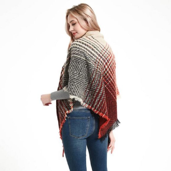 Striped Scarf - Large Oversized Winter Scarf - Picture 3 of 5